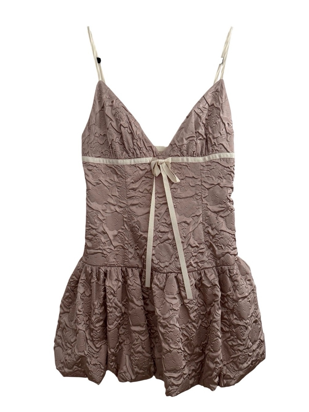 $249 NEW Pink For Love And Lemons Flower Satin Mini Dress Medium Coquette